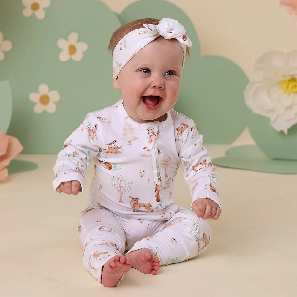 Snuggle Hunny Organic Convertible Romper - Woodland Tales