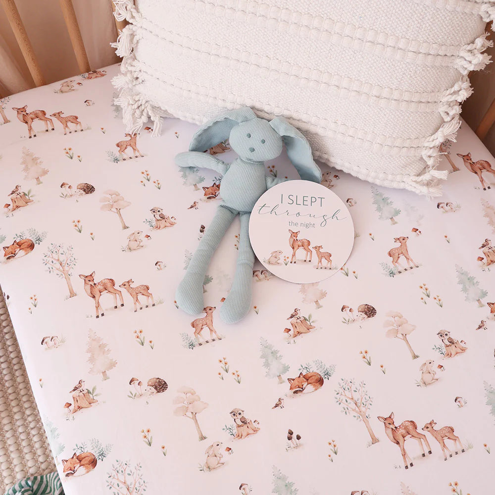 Snuggle Hunny Organic Fitted Cot Sheet - Woodland Tales
