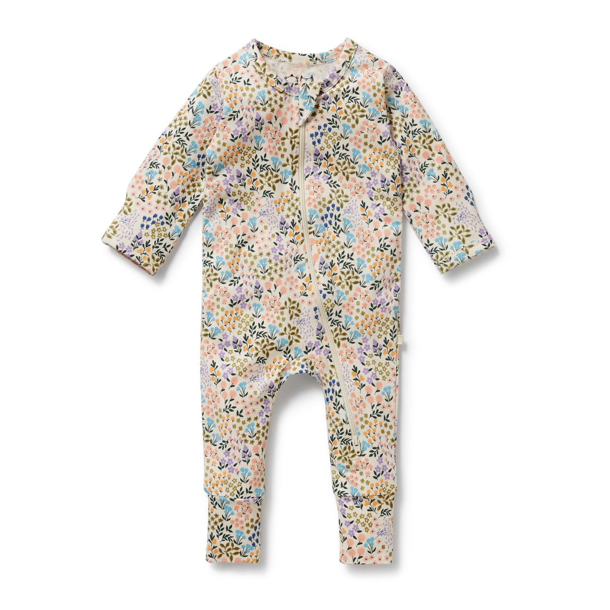 Wilson + Frenchy Organic Zipsuit with Feet - Tiny Bloom