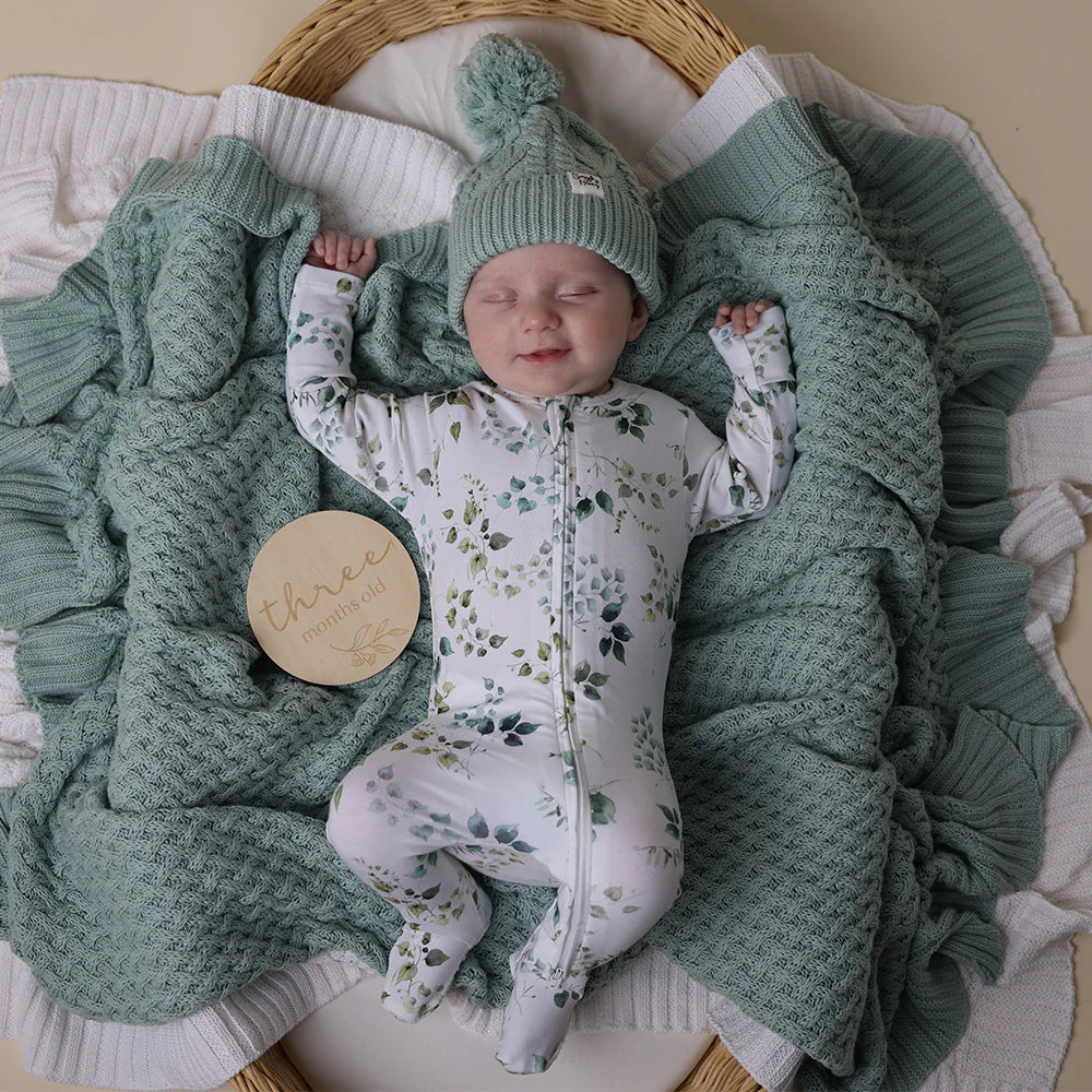 Snuggle Hunny Organic Sleepsuit Zip Footie - Eden