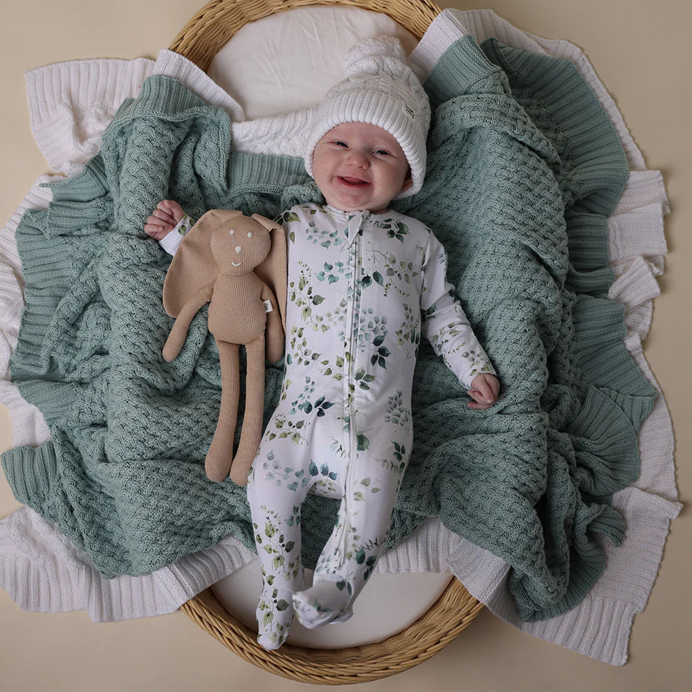 Snuggle Hunny Organic Sleepsuit Zip Footie - Eden