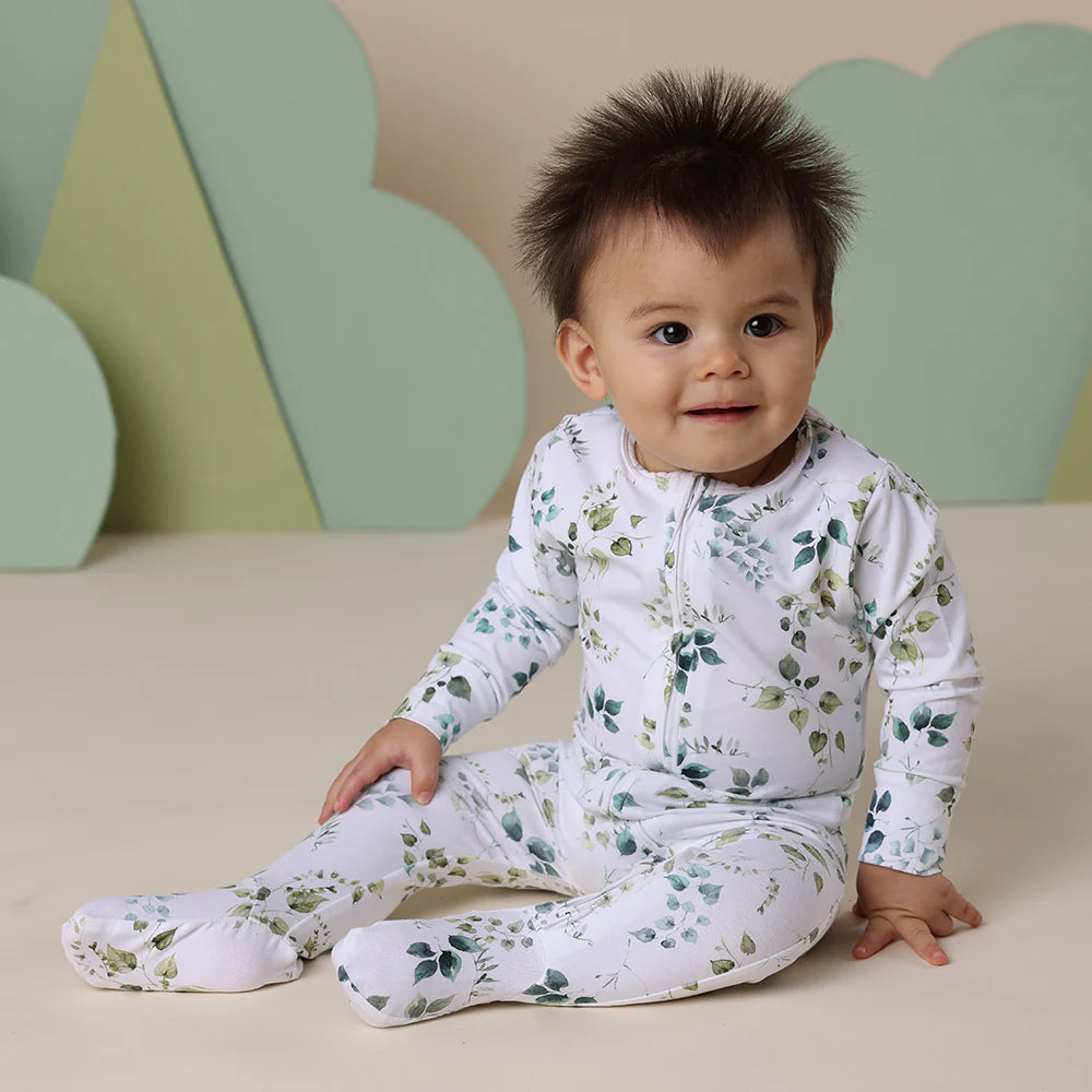 Snuggle Hunny Organic Sleepsuit Zip Footie - Eden