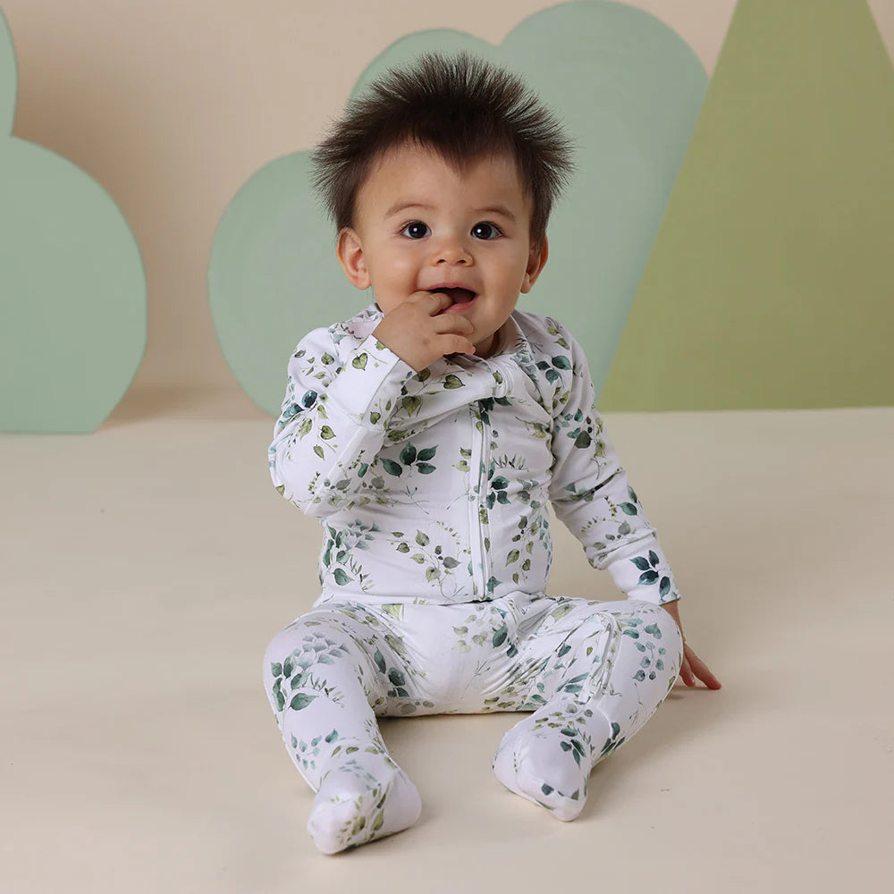 Snuggle Hunny Organic Sleepsuit Zip Footie - Eden