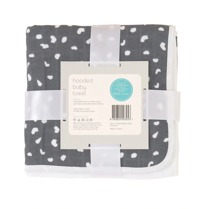 Hooded Bath Towel - Charcoal