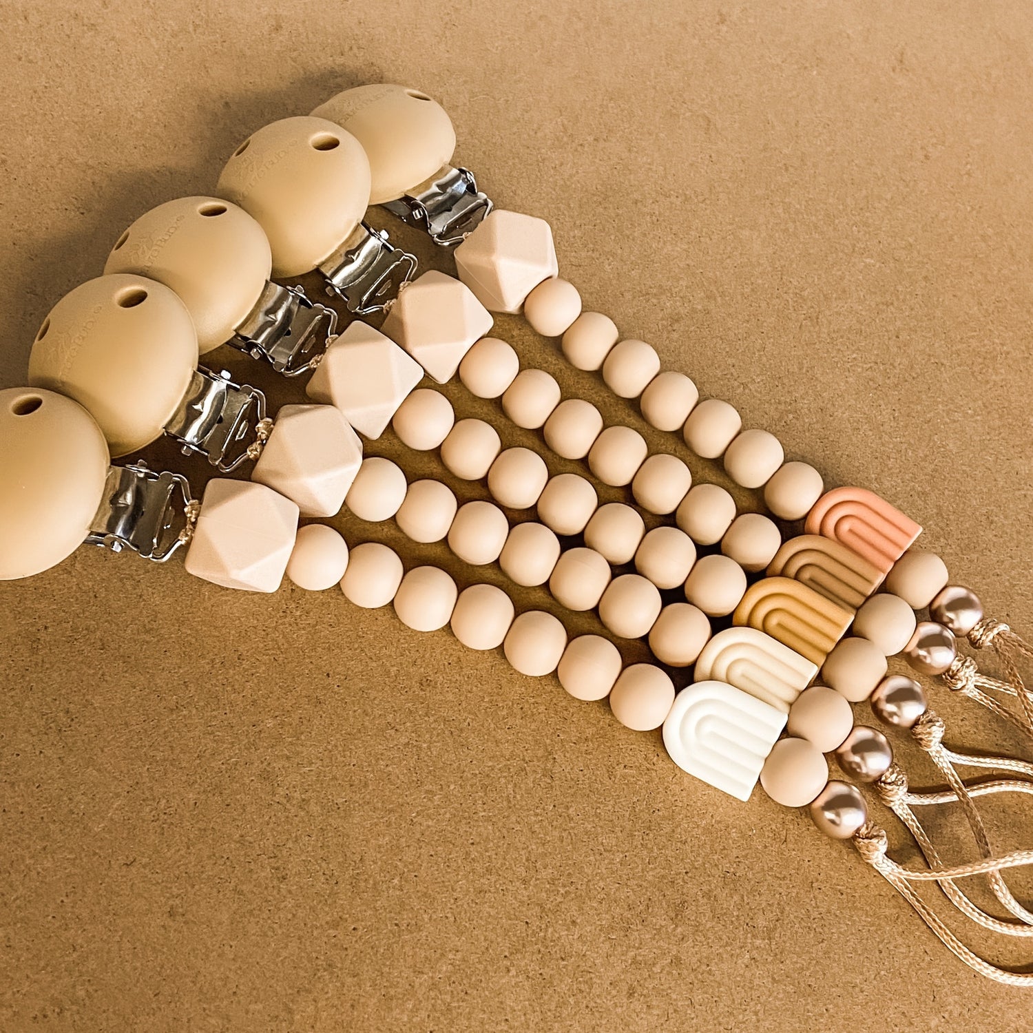 Pacifier Clip - Earthy Rainbow