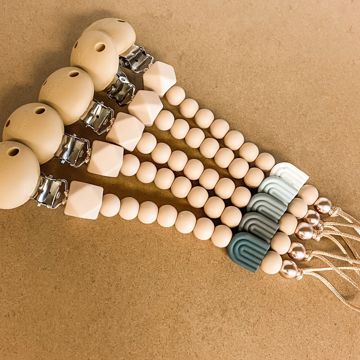 Pacifier Clip - Earthy Rainbow