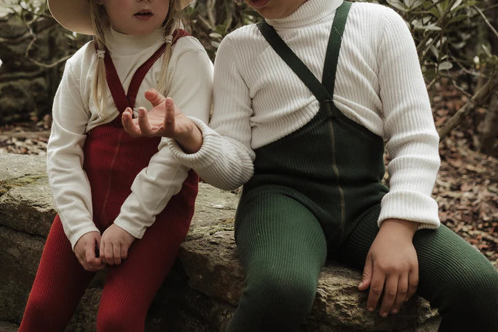 Silly Silas Footed Tights - Dark Forest Green