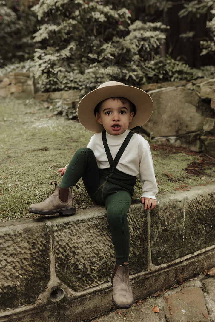 Silly Silas Footed Tights - Dark Forest Green