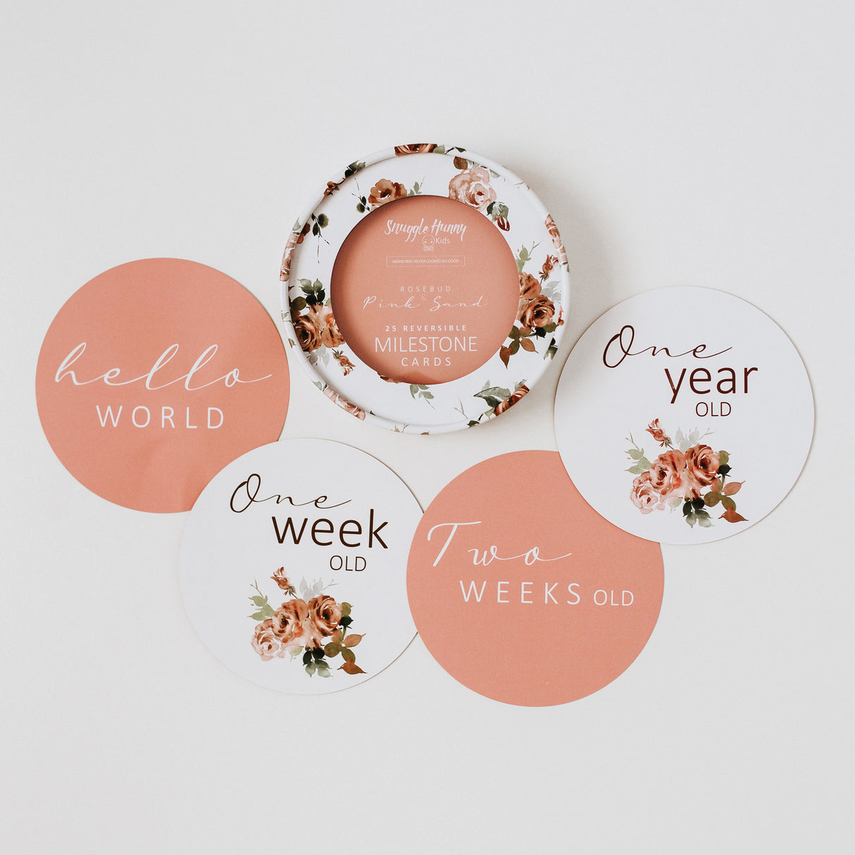 Snuggle Hunny Milestone Card Set - Rosebud & Pink Sand