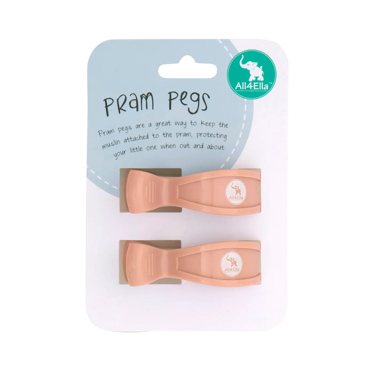 Pram Pegs - Peach