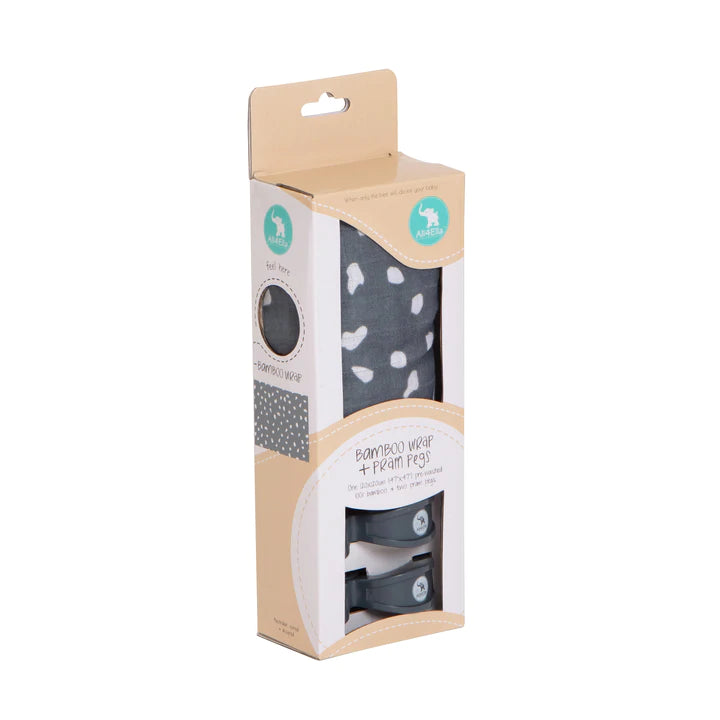 Bamboo Wrap and Pram Peg Set - Charcoal