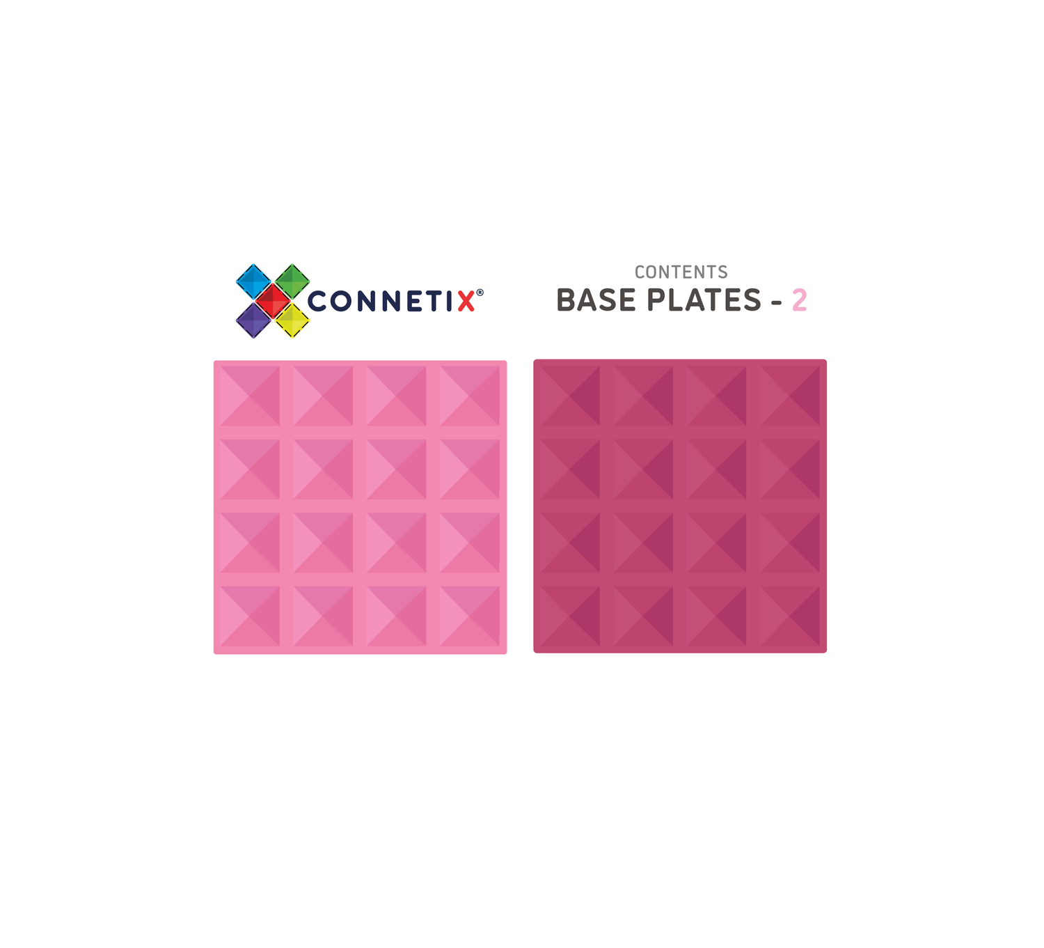 Connetix Base Plates - Pink + Berry 2pc