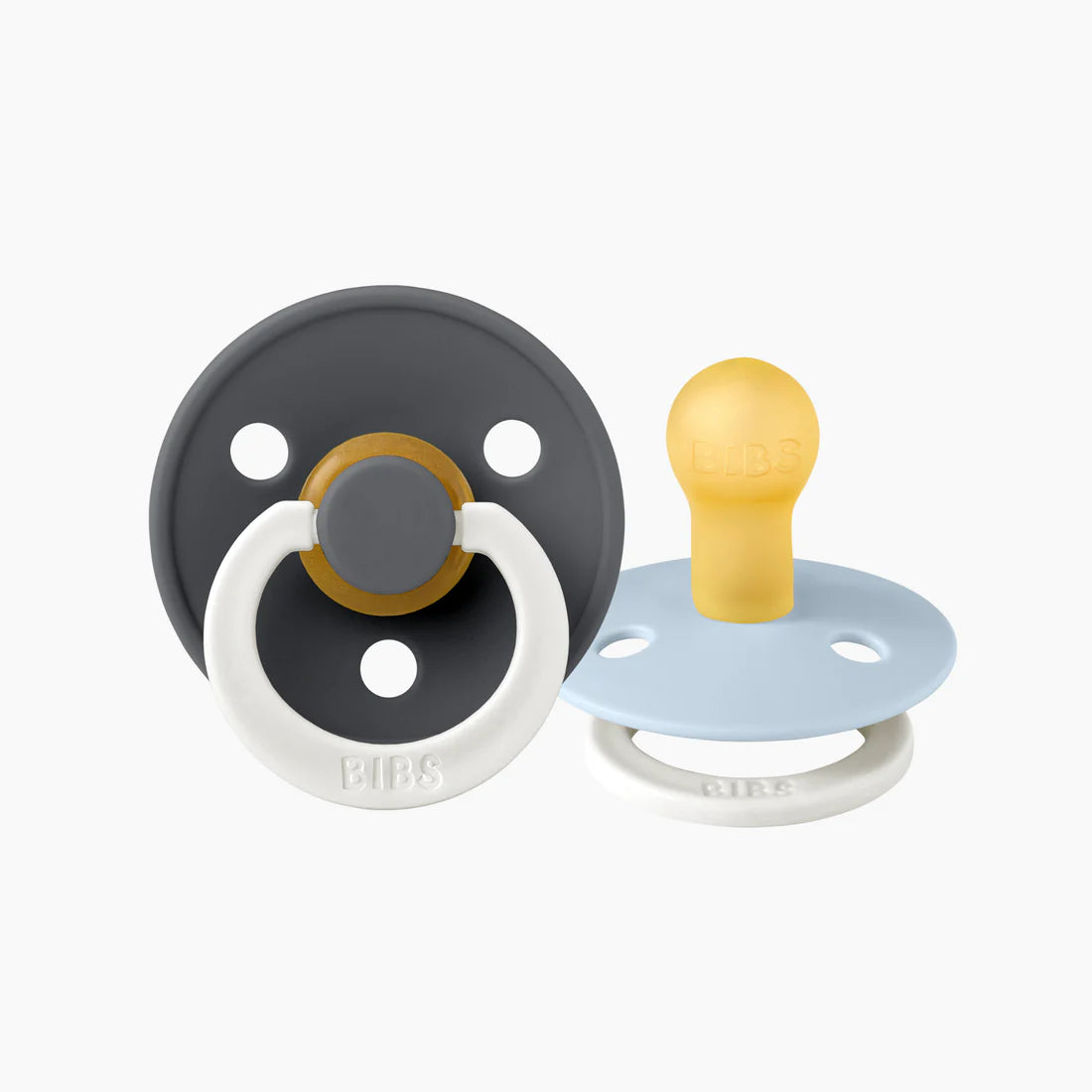 BIBS Pacifier 2 Pack - Night Glow - Iron/Baby Blue