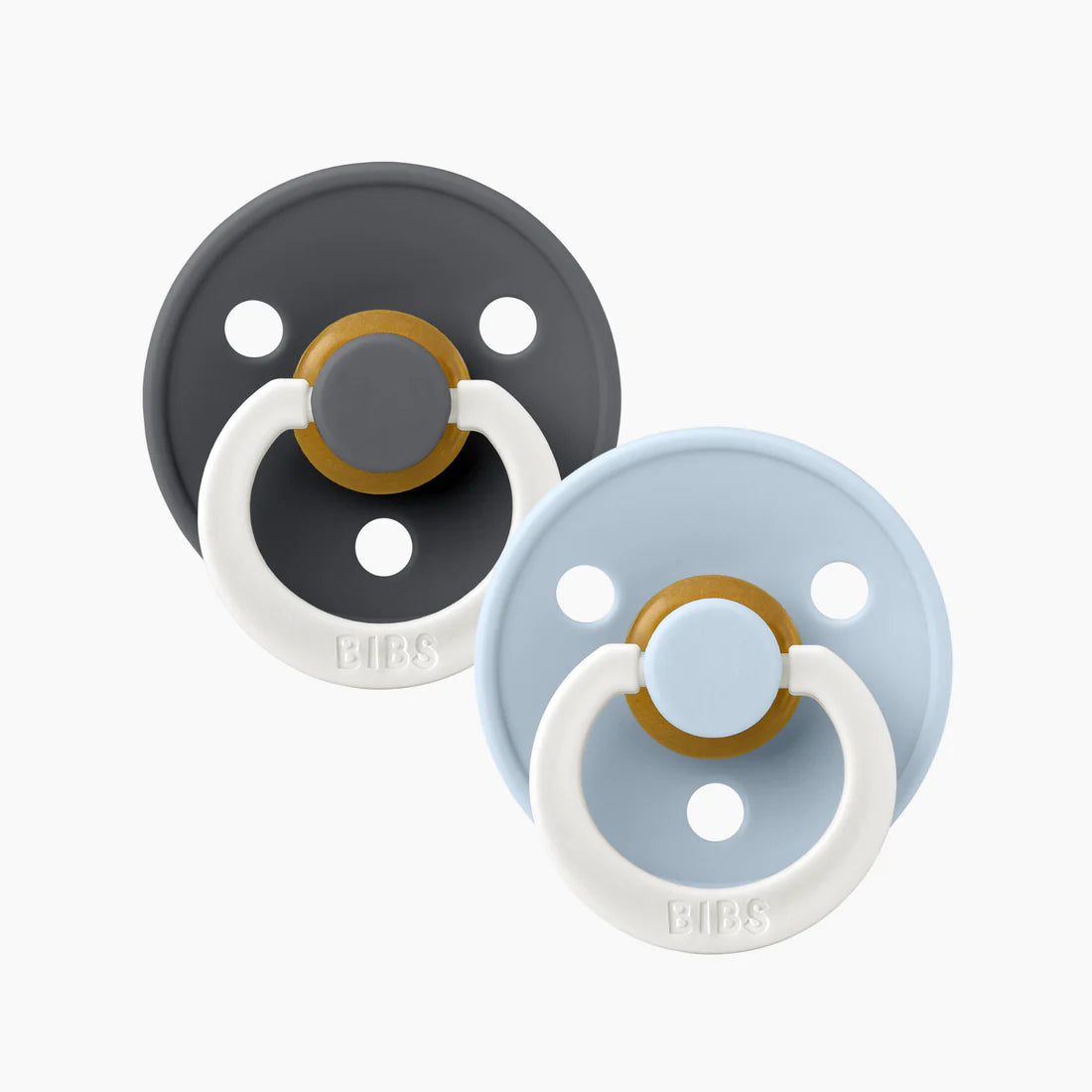BIBS Pacifier 2 Pack - Night Glow - Iron/Baby Blue