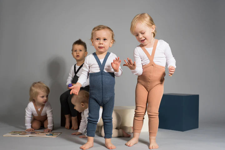 Silly Silas Footless Tights - Steel Blue Blend