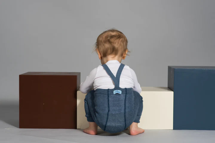 Silly Silas Footless Tights - Steel Blue Blend