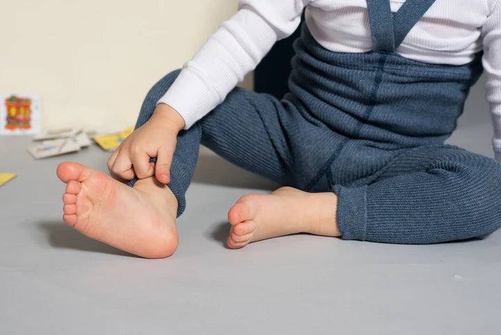 Silly Silas Footless Tights - Steel Blue Blend