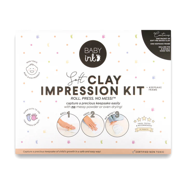 Baby Ink Soft Clay Impressions Kit + Frame - Blue