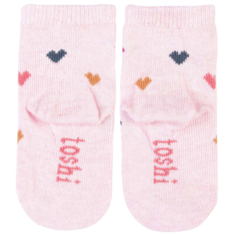 Toshi Organic Ankle Jacquard Socks - Hearts