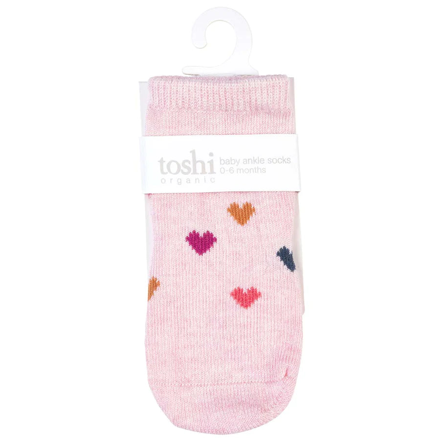 Toshi Organic Ankle Jacquard Socks - Hearts