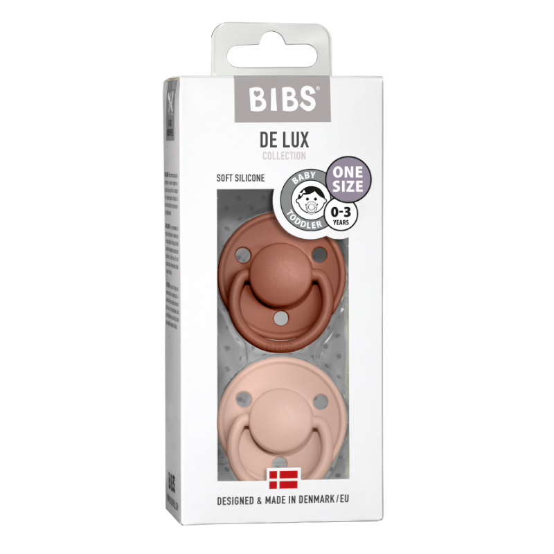 Bibs De Lux Pacifier / Silicone - Woodchuck + Blush