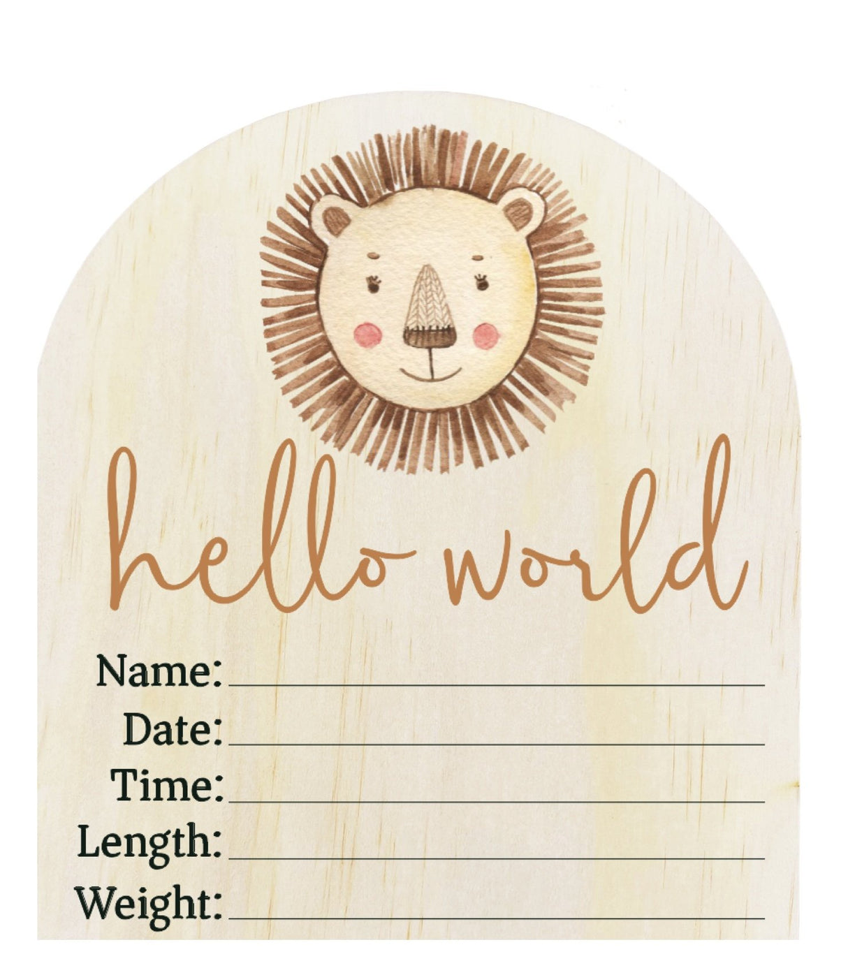 Timber Tinkers Hello World Announcement Plaque - Lion