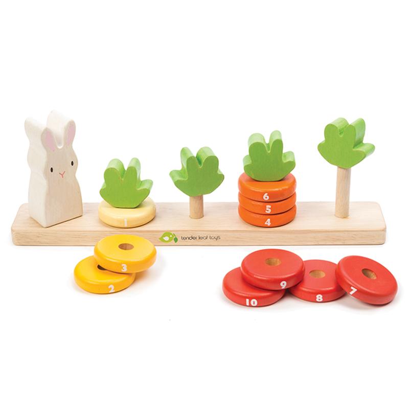 Tender Leaf Toys Toys Counting Carrots Wooden Stacker