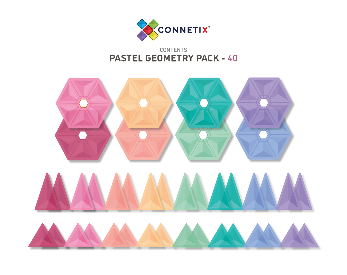 Connetix Pastel Geometry Pack 40pc