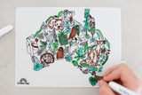Scribble Mat Mini - Australian Map