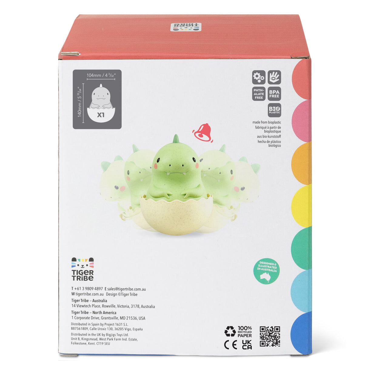 Tiger Tribe Silicone Rattle - Dino