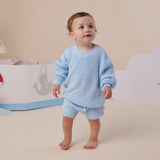Snuggle Hunny Organic Cotton Knit Shorts - Baby Blue