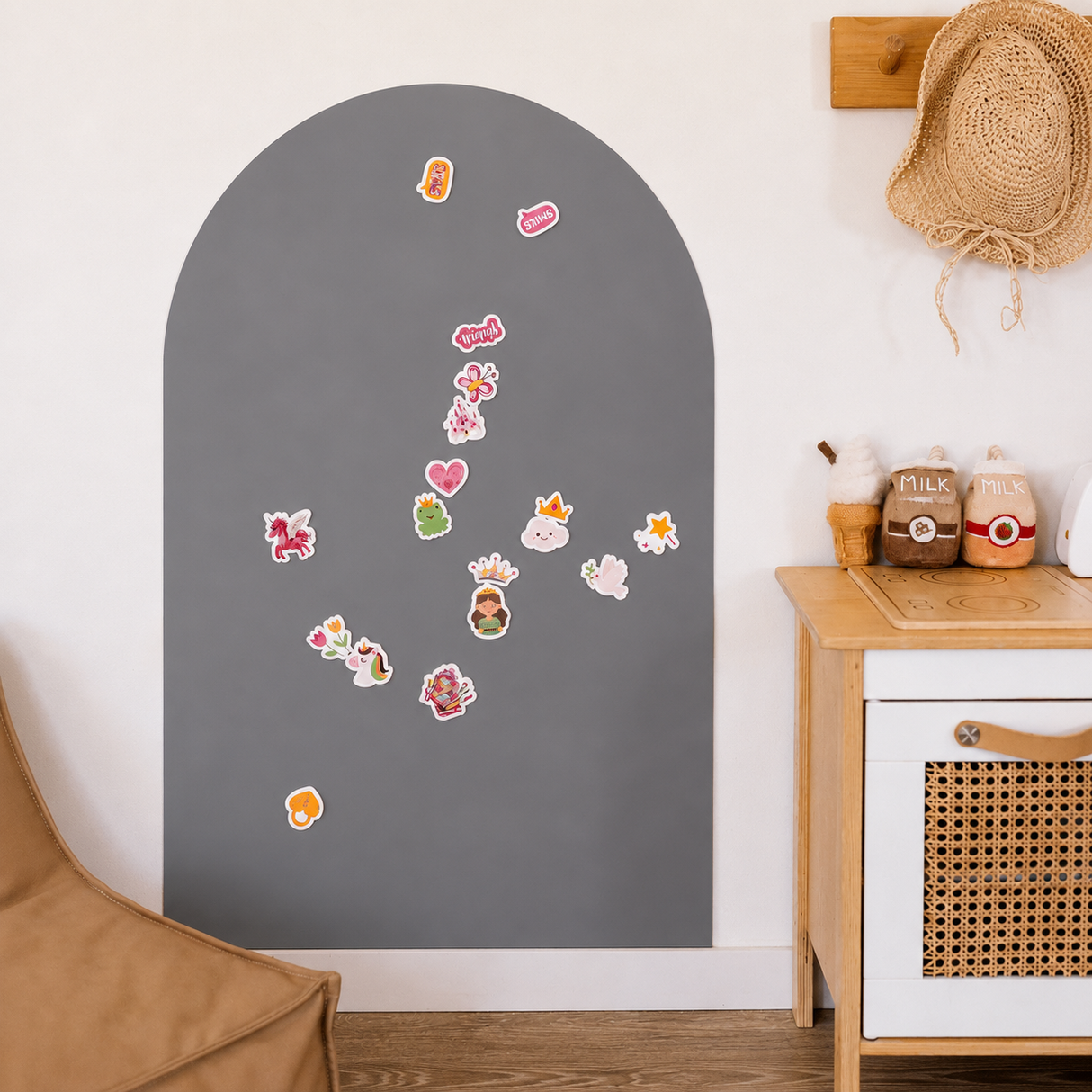 SmartyPals Magnetic Playwall™ - Magnetic Wall Decal for Kids & Playrooms: Olive