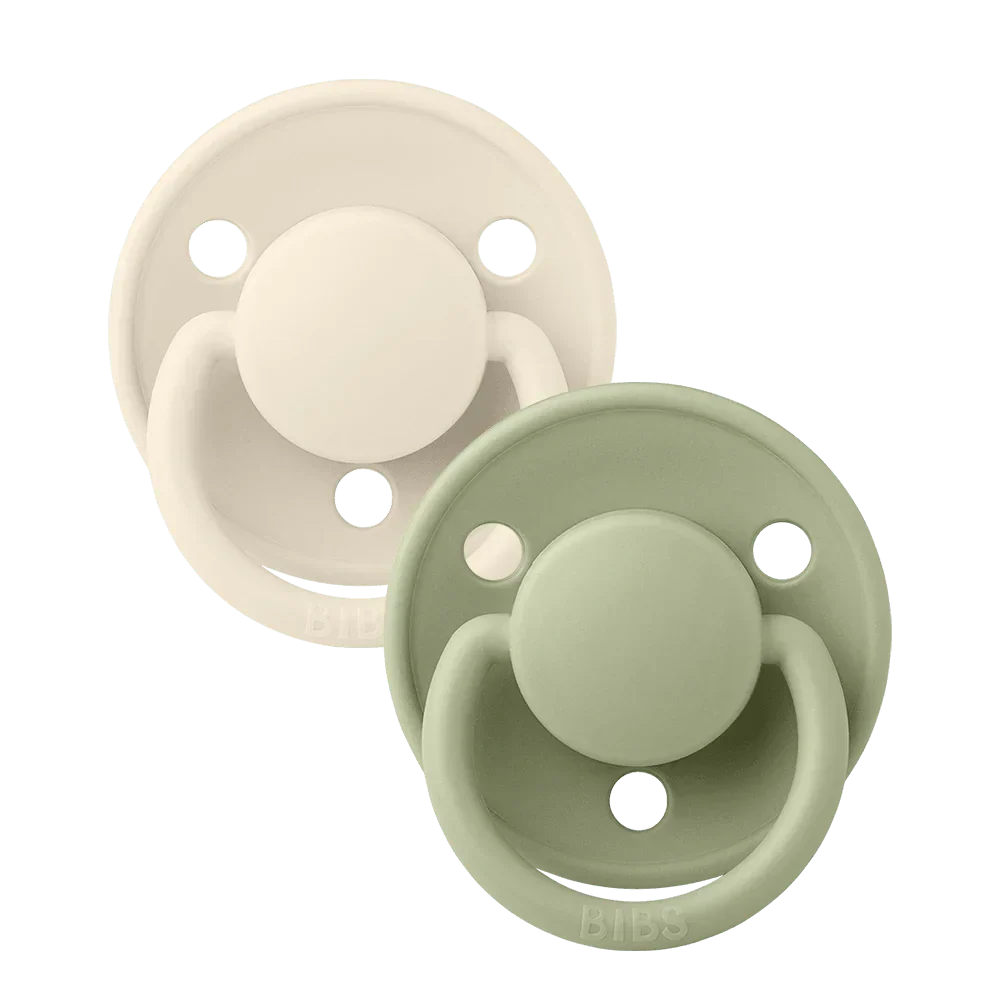 BIBS De Lux Pacifiers / Silicone 2 Pack - Ivory/Sage