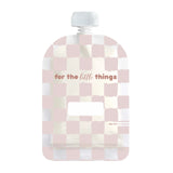 Sinchies Reusable Food Pouches 150ml - 5 Pack - Checkmate Blush