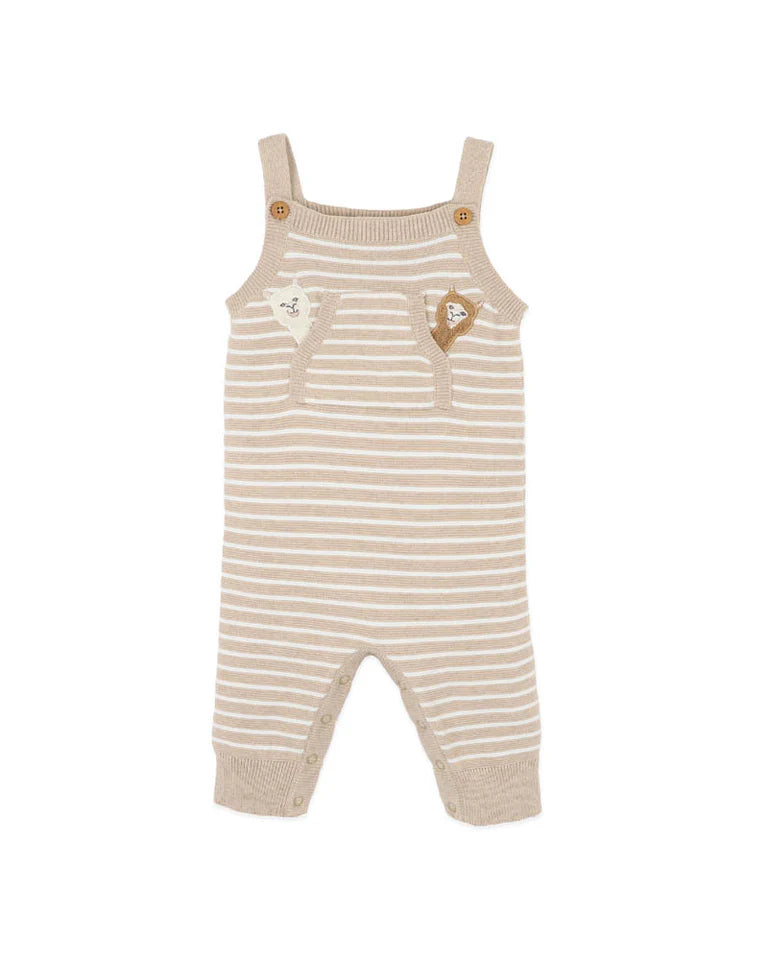 Minihaha Hunter Organic Stripe Knitted Overalls