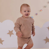 Snuggle Hunny Oversized Cotton Knit Jumper - Hazelnut