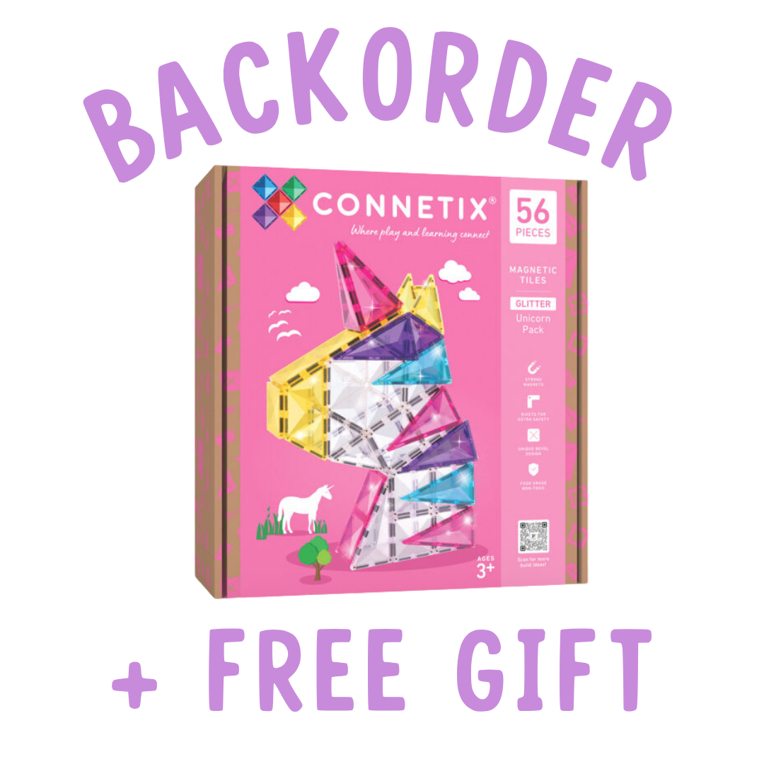 BACKORDER: Connetix Glitter Unicorn Pack - 56 Piece