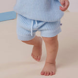Snuggle Hunny Organic Cotton Knit Shorts - Baby Blue