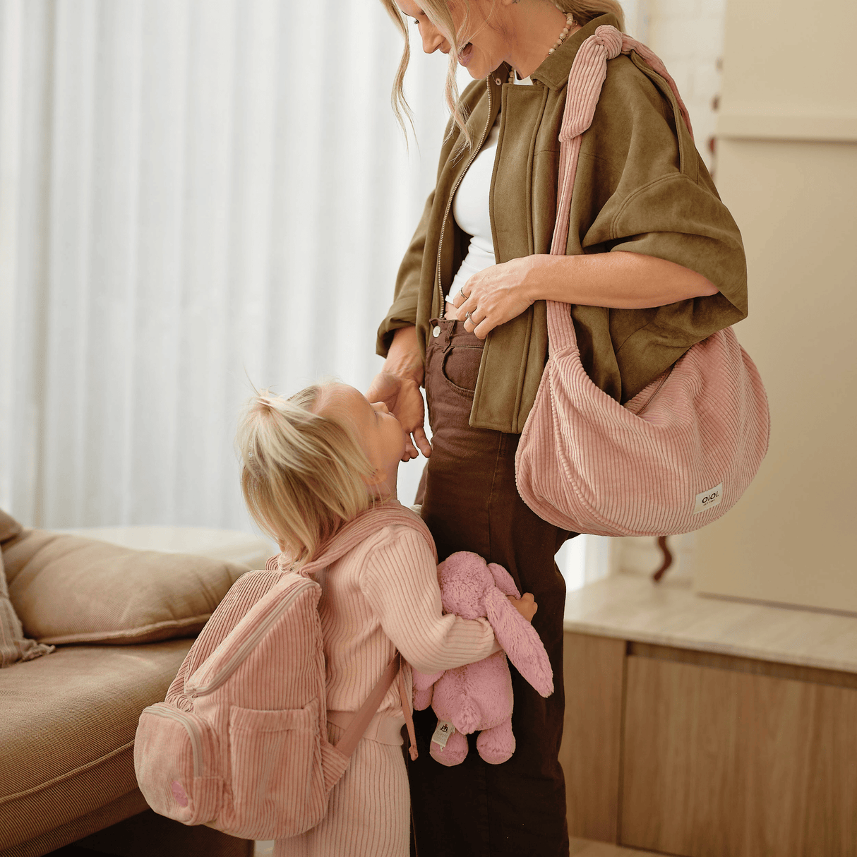 OiOi Signature Kids Corduroy Backpack - Rose