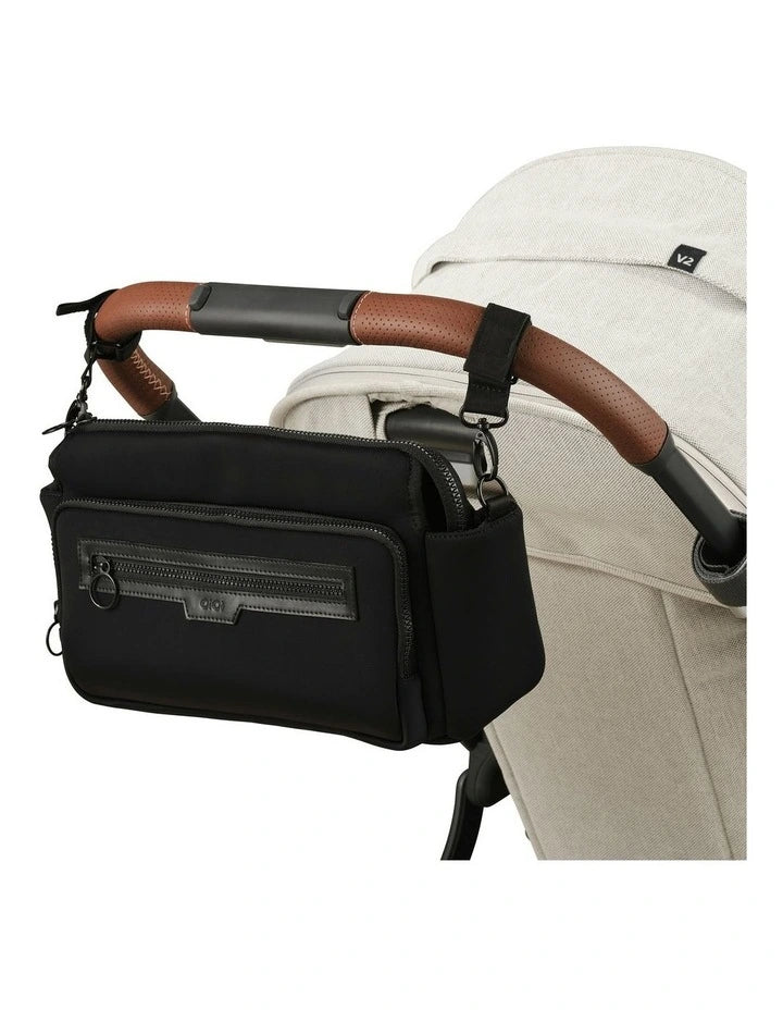 OiOi Multitasker Vegan Leather Pram Caddy 2.0 - Black