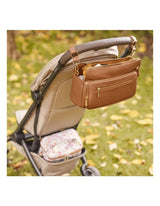 OiOi Multitasker Vegan Leather Pram Caddy 2.0 - Chestnut Brown