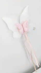 Butterfly Wand - White Cotton