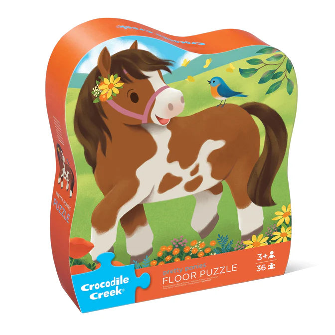 Crocodile Creek Classic Floor Puzzle 36pc - Pretty Ponies