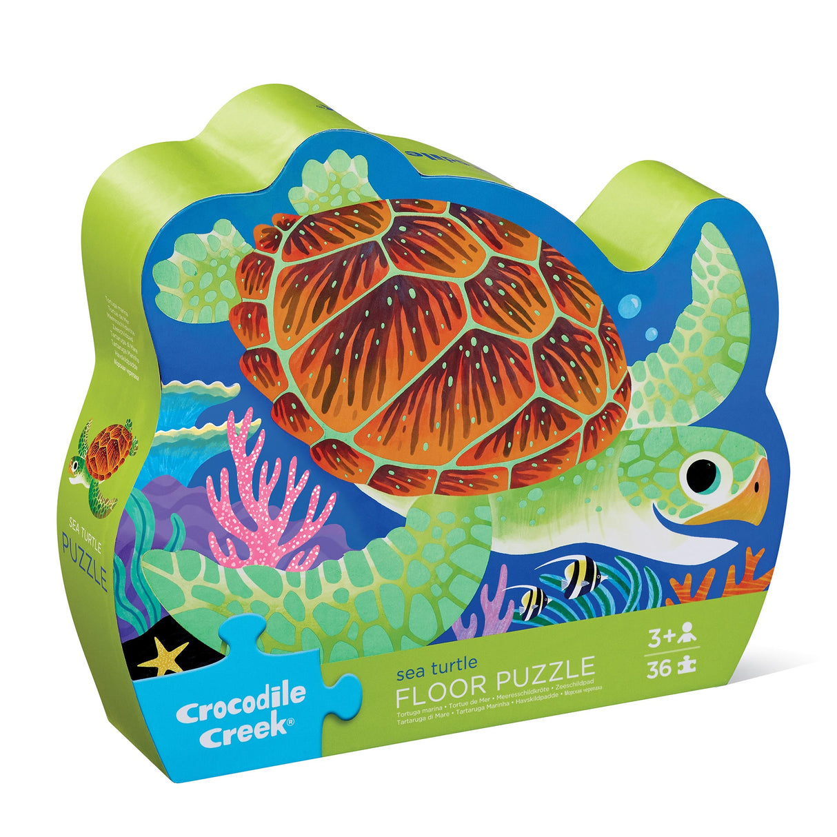Crocodile Creek Classic Floor Puzzle 36 pc - Sea Turtle (Foil Stamped)