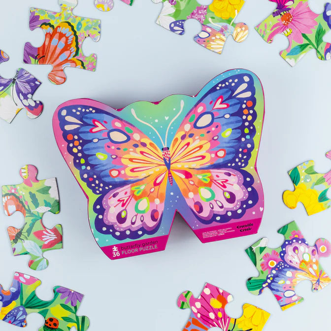 Crocodile Creek Classic Floor Puzzle 36 pc - Butterfly Garden