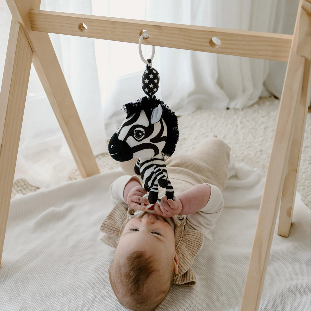 Young Wonderer High Contrast Hanging Pram Toy - Ziggy the Zebra