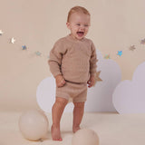 Snuggle Hunny Oversized Cotton Knit Jumper - Hazelnut