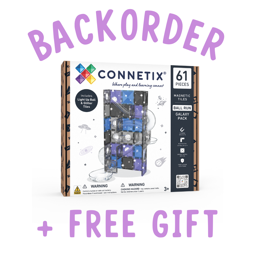 BACKORDER: Connetix Ball Run Glitter Galaxy Pack - 61 pc