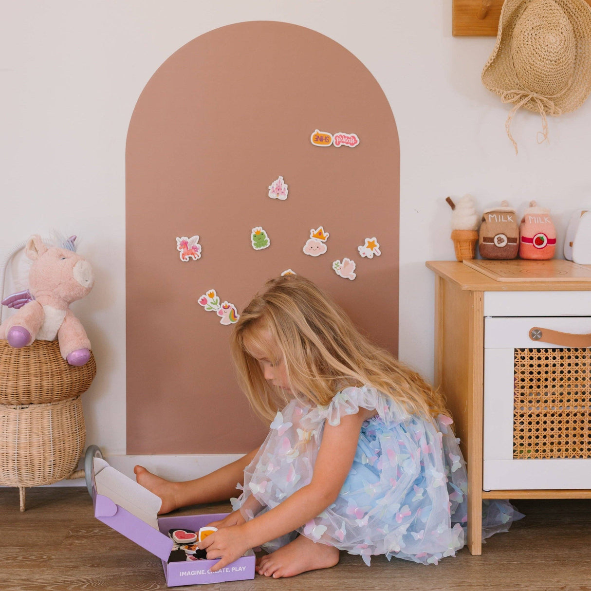 SmartyPals Magnetic Playwall™ - Magnetic Wall Decal for Kids & Playrooms: Rose