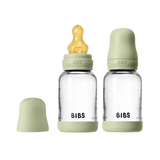 BIBS Glass Bottle Complete Set (2 Pack) 120ml Latex - Sage